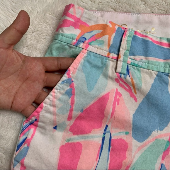 Lilly Pulitzer 19277 Women's Pink White The Callahan Short in Out of the Sea 4 - Picture 6 of 12